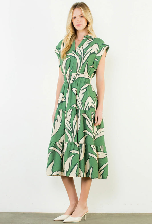 Jenna Short Sleeve Pattern Print Dress