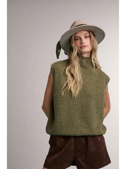 Mock Neck Sweater Vest