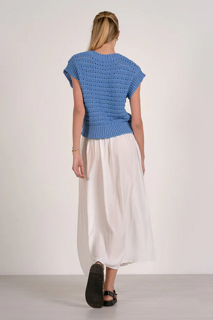 Open Knit Short Sleeve Sweater | 2 Colors Available