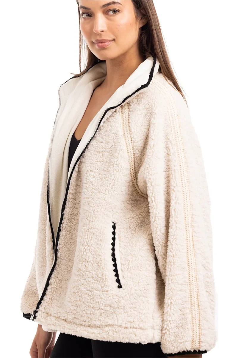 Sherpa Lace Trim Jacket