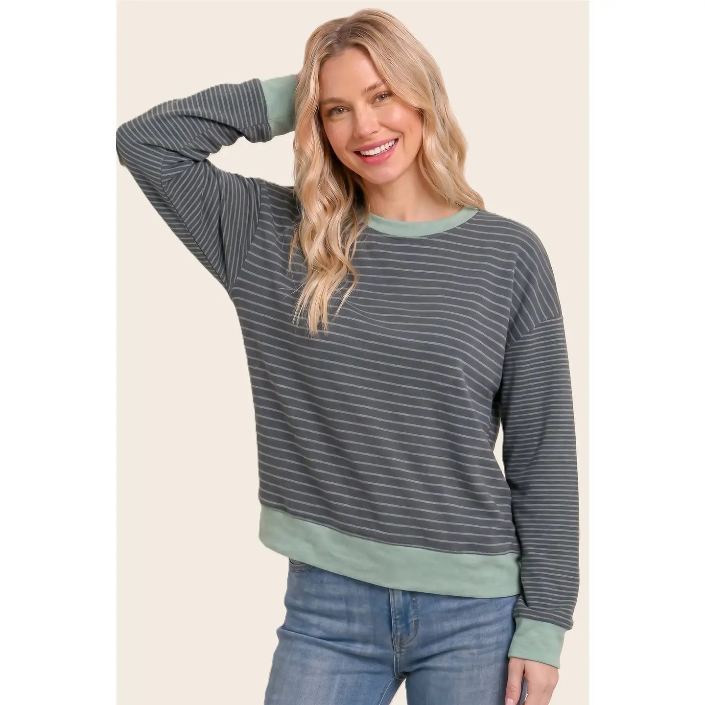 Micoro Brushed Stripe Sweatshirt