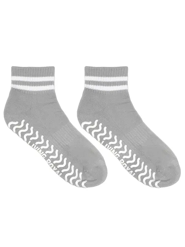 Grey Stripe Grip Socks