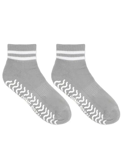 Grey Stripe Grip Socks