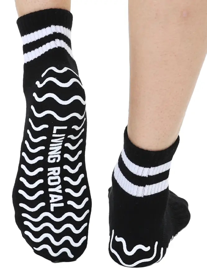 Black Stripe Grip Socks