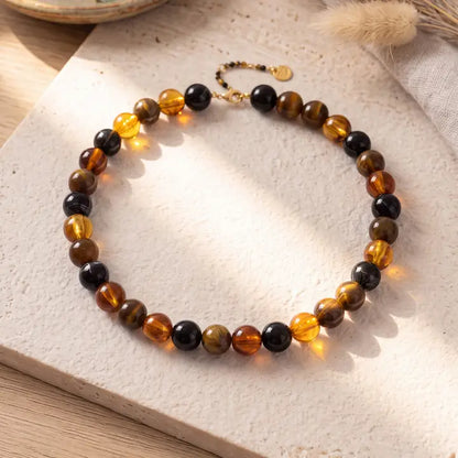Chunky Brown Beaded Necklace