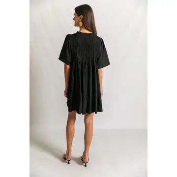 Pintuck Detail Mini Dress