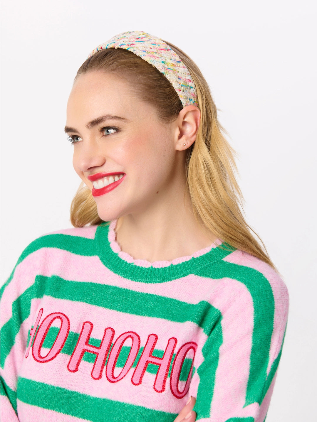 Ho Ho Ho Scallop Trim Relaxed Sweater