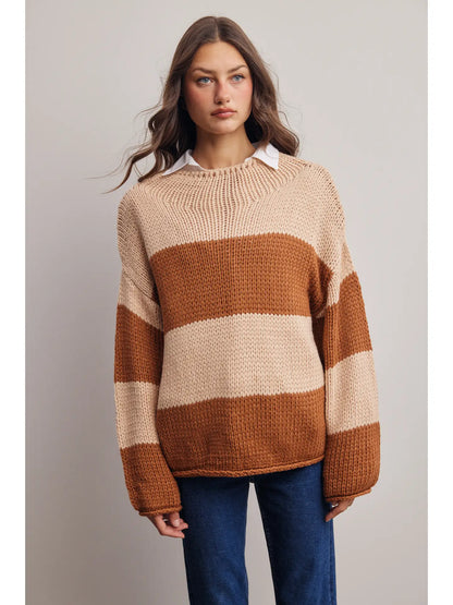 Chunky Stripe Knit Sweater
