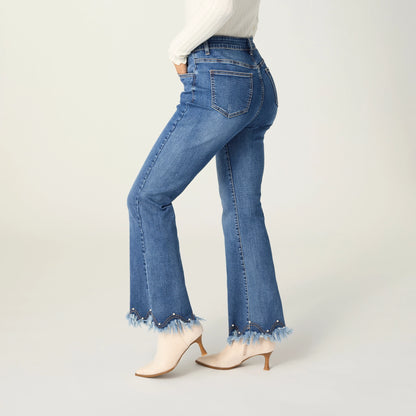 Everstretch Flare with Pearl & Fringe Hem
