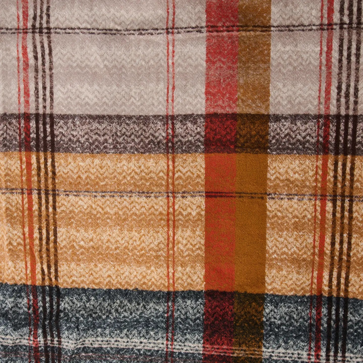 Callen Tartan Mustard Plaid Fringe Scarf