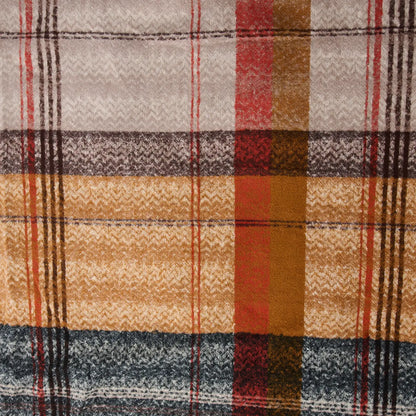 Callen Tartan Mustard Plaid Fringe Scarf