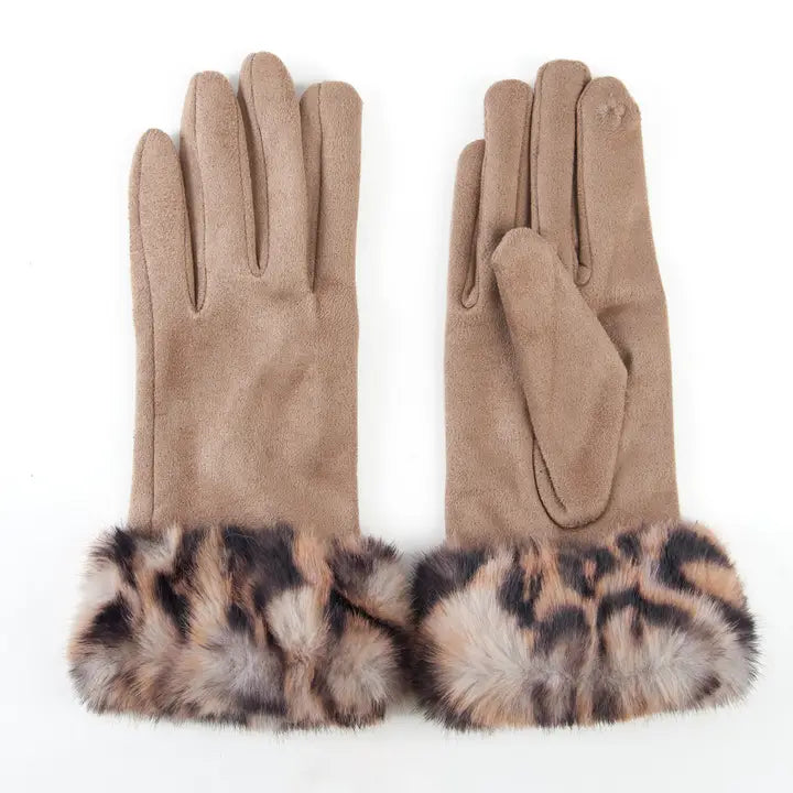 Ryan Animal Print Faux Fur Gloves