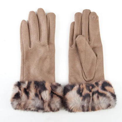 Ryan Animal Print Faux Fur Gloves