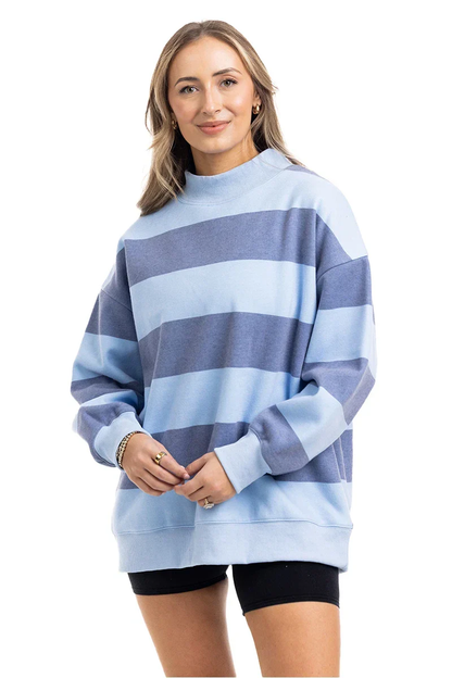 Striped Mockneck Sweatshirt