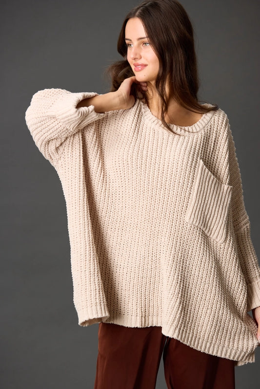 Chenille One Size Oversized Sweater