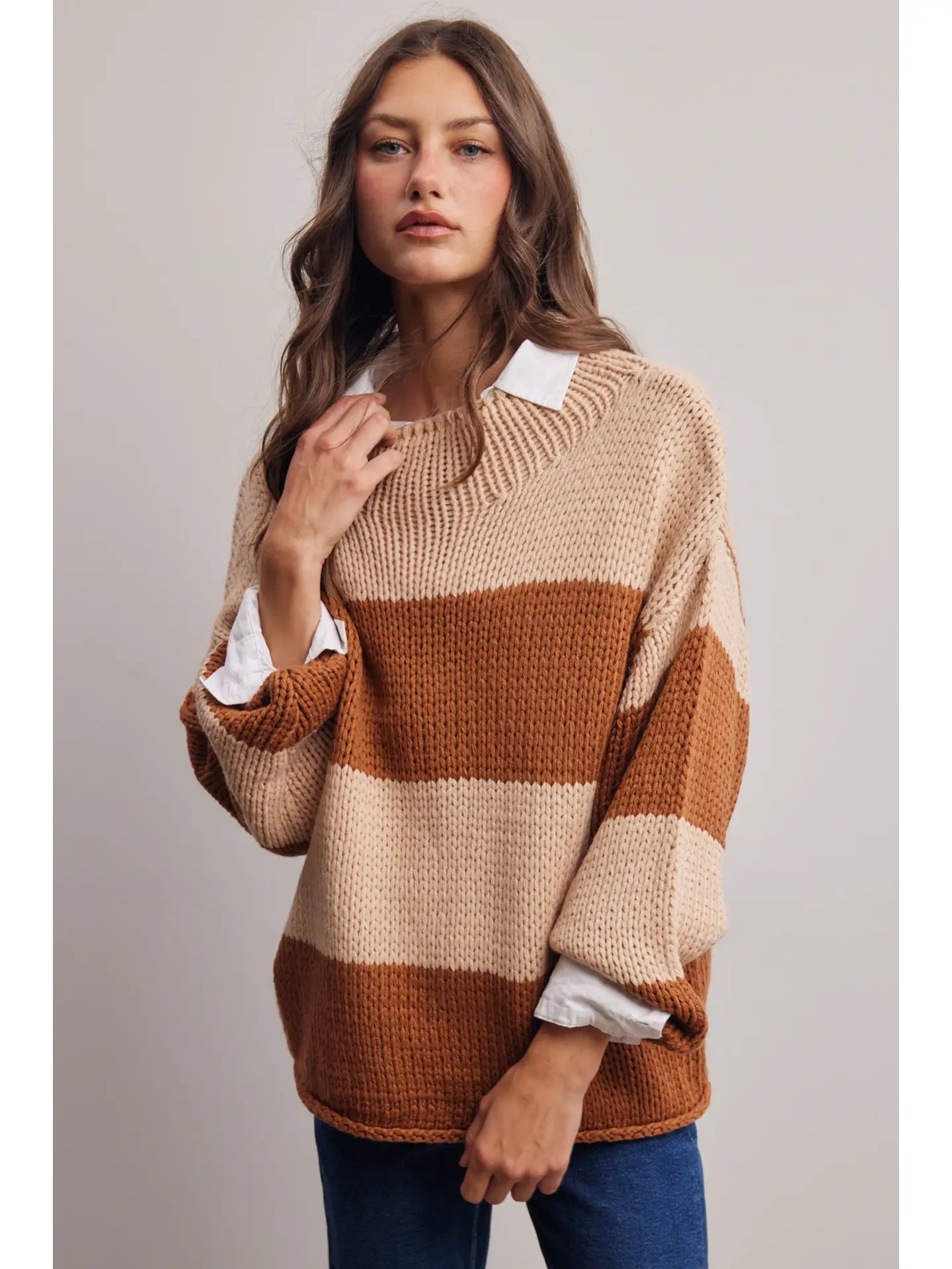 Chunky Stripe Knit Sweater