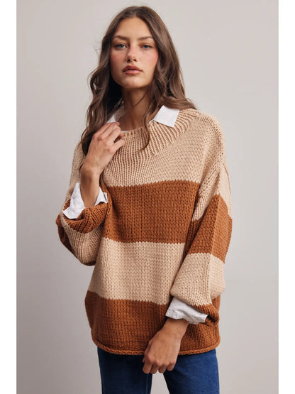 Chunky Stripe Knit Sweater