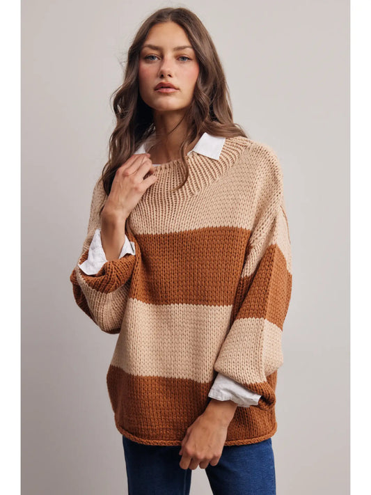 Chunky Stripe Knit Sweater