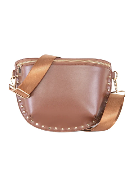 Gold-Studded Crossbody Sling Bag