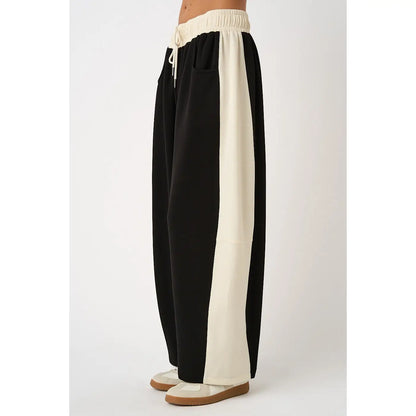 Striped Barrel Leg Lounge Pants