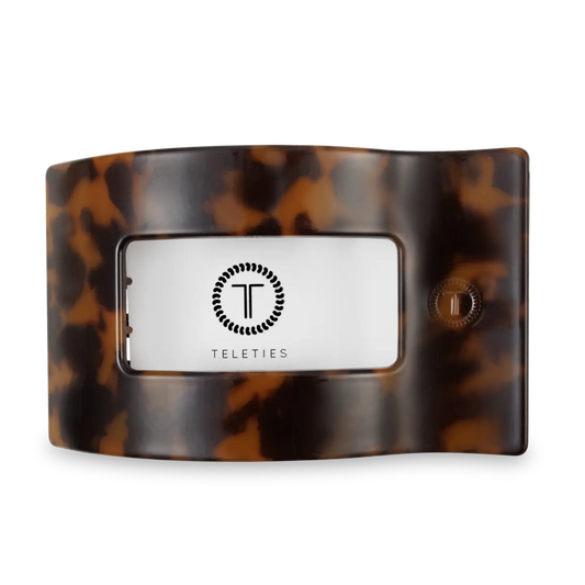 Flat Rectangle Hair Clip | Tortoise | Large