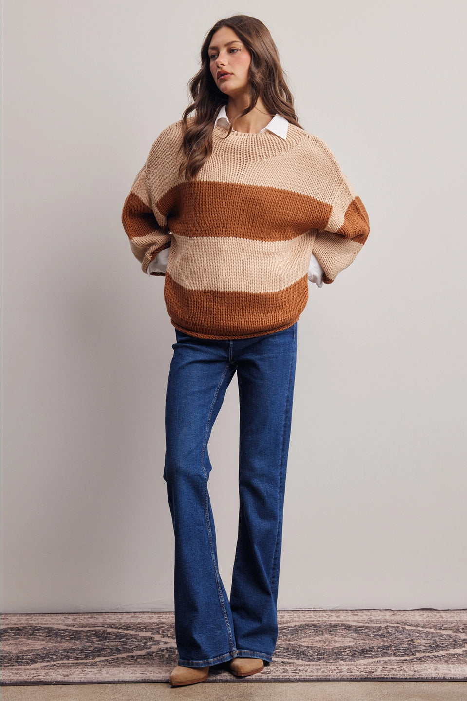 Chunky Stripe Knit Sweater