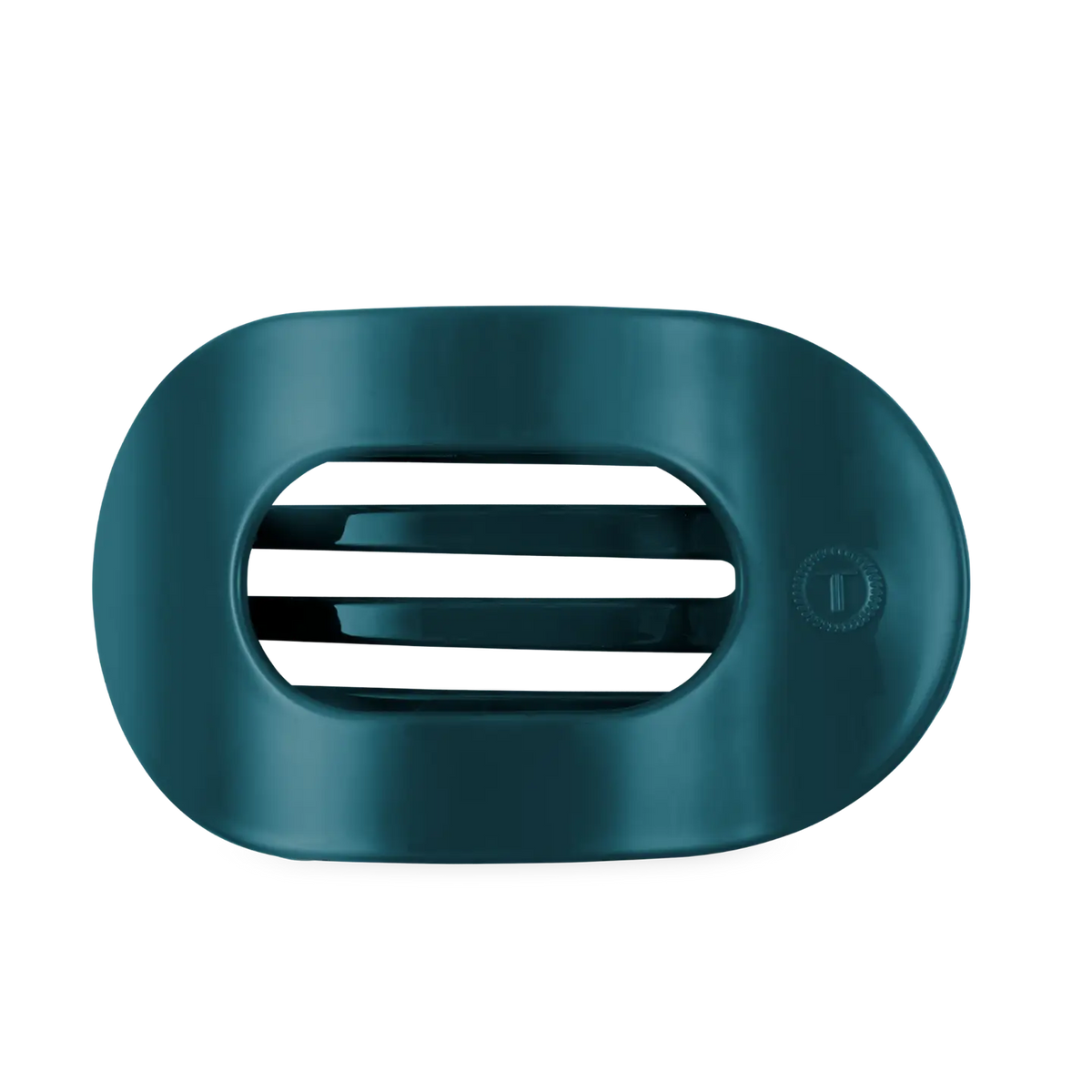 Flat Round Hair Clip | Teal with It | Small