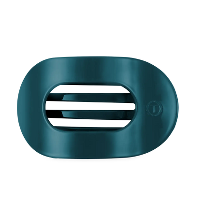 Flat Round Hair Clip | Teal with It | Large