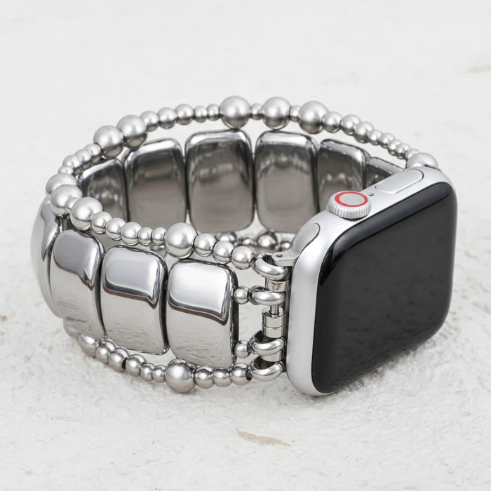 Platinum Noir Stretch Apple Watch Strap