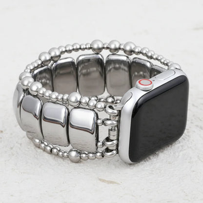 Platinum Noir Stretch Apple Watch Strap