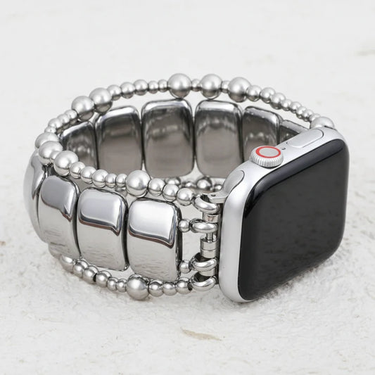 Platinum Noir Stretch Apple Watch Strap