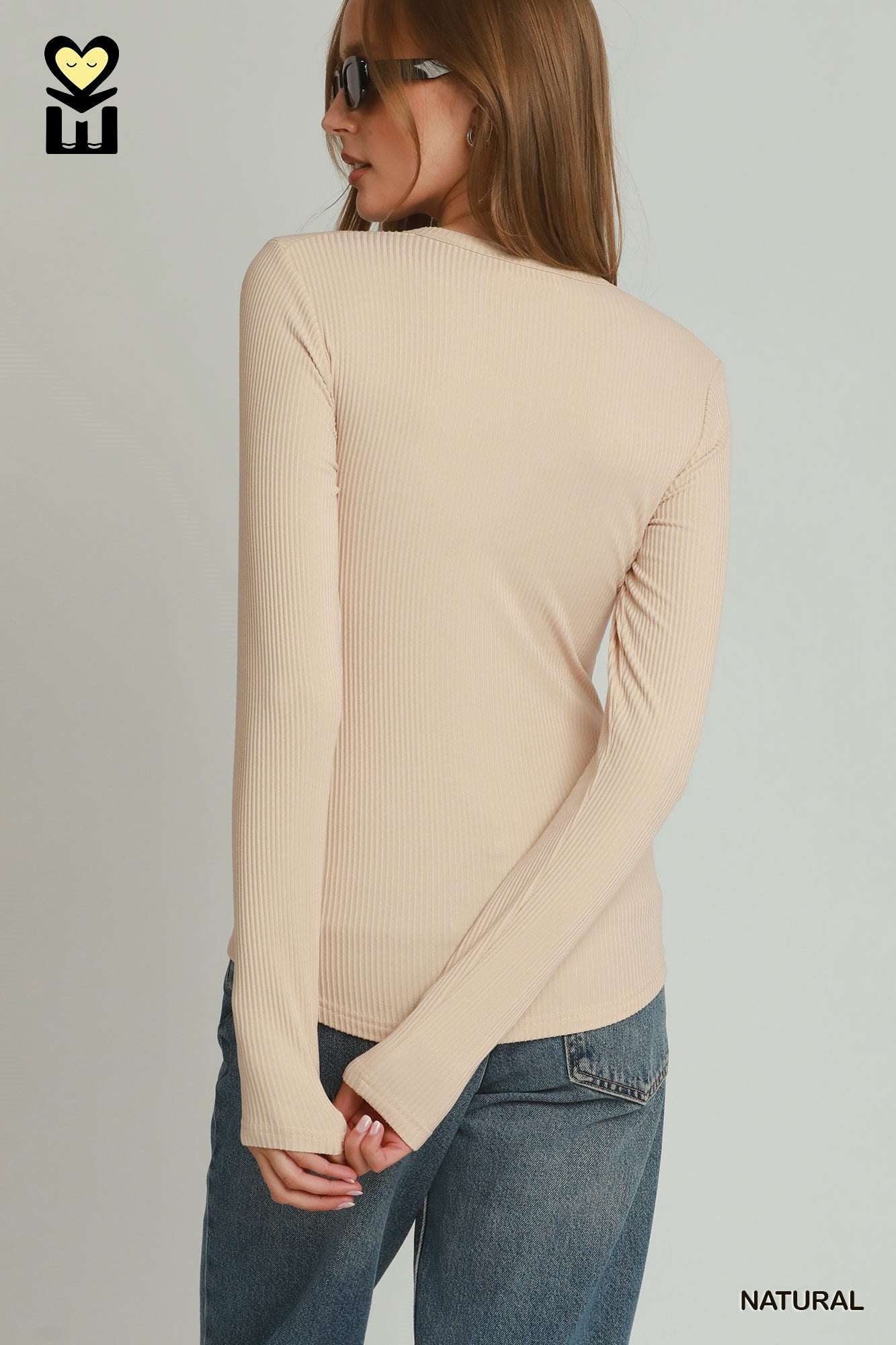 Brushed Rib Long Sleeve Knit Top | 2 Colors Available