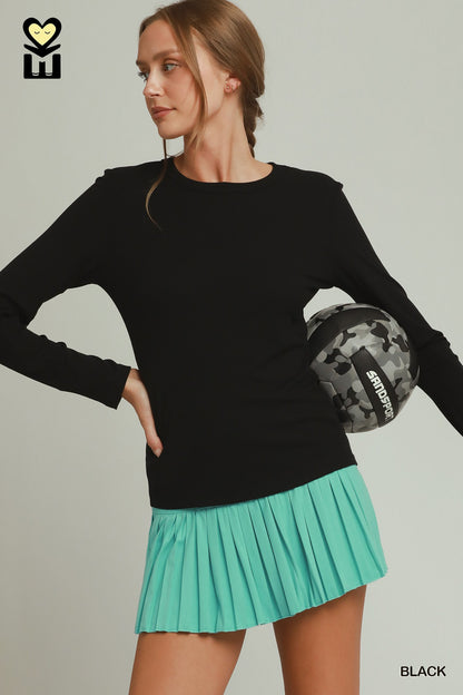 Lyocell Ribbed Long Sleeve Top | 3 Colors Avavilable