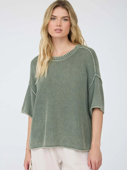 Washed Crew Neck Sweater