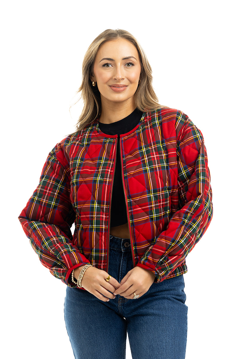 Plaid Diamond Quilted Jacket