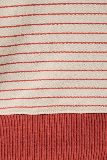 Round Neck Long Sleeve Stripe Sweatshirt