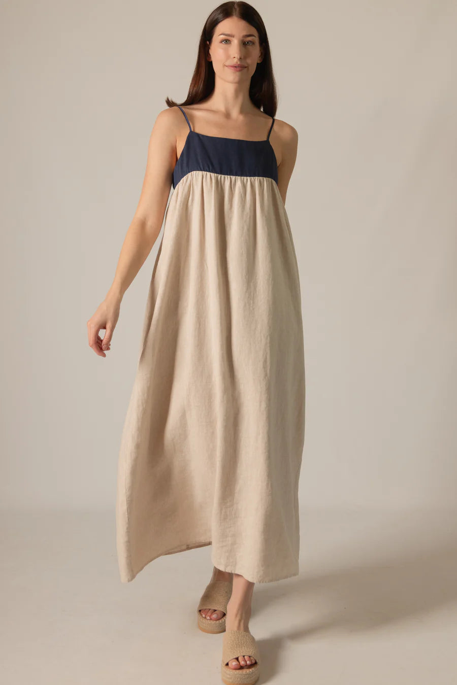 Mina Linen 2-Tone Dress