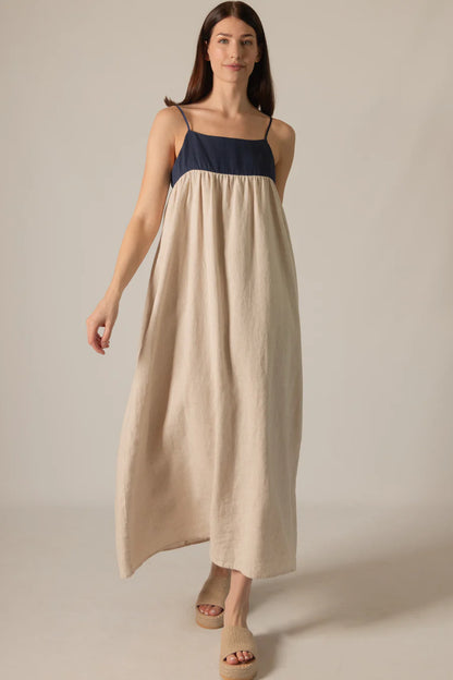 Mina Linen 2-Tone Dress