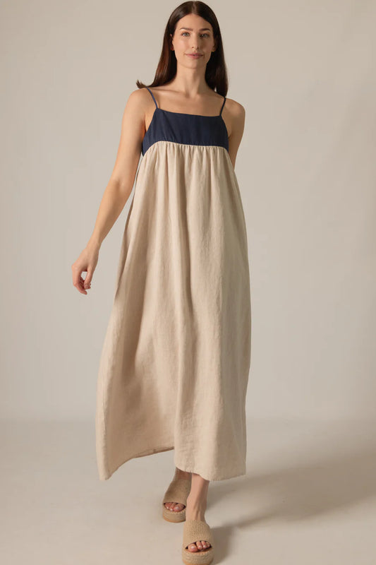 Mina Linen 2-Tone Dress