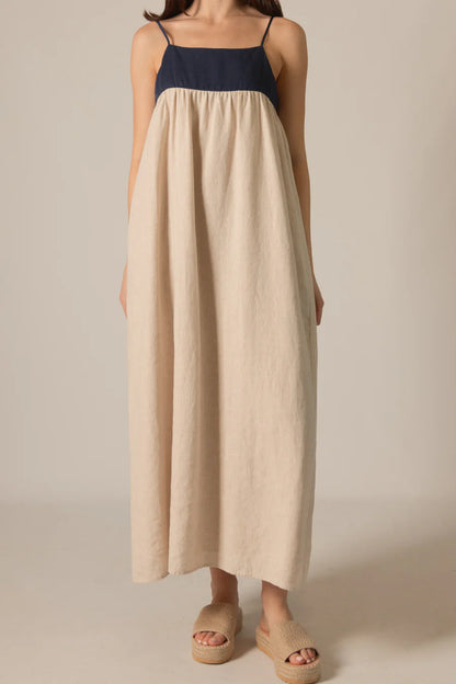 Mina Linen 2-Tone Dress