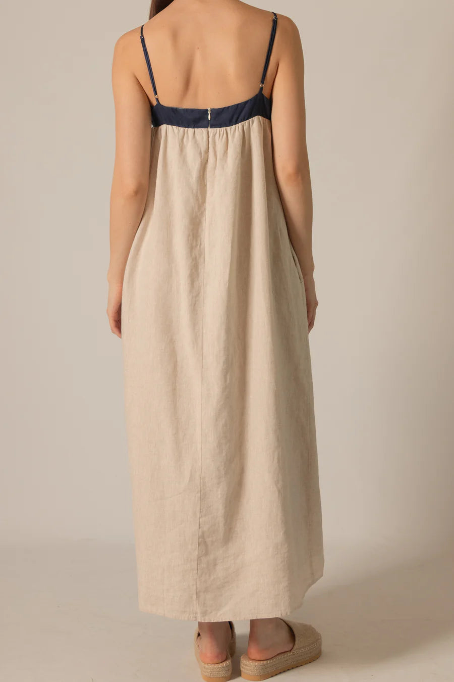 Mina Linen 2-Tone Dress