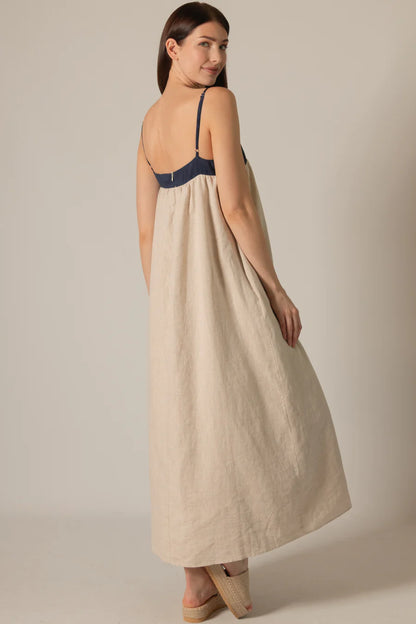Mina Linen 2-Tone Dress
