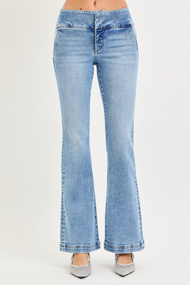 Tummy Control Mid Rise Flare Jeans