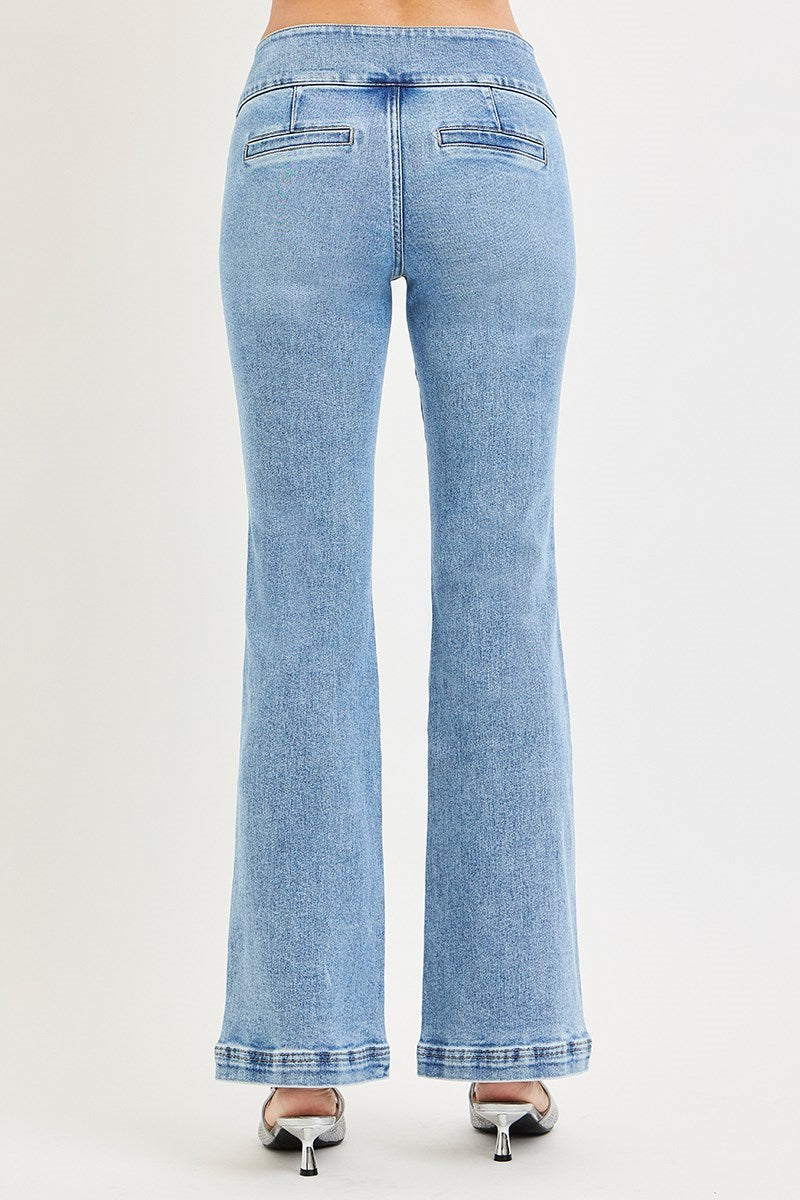 Tummy Control Mid Rise Flare Jeans