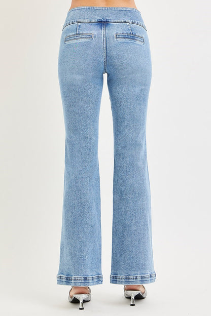 Tummy Control Mid Rise Flare Jeans