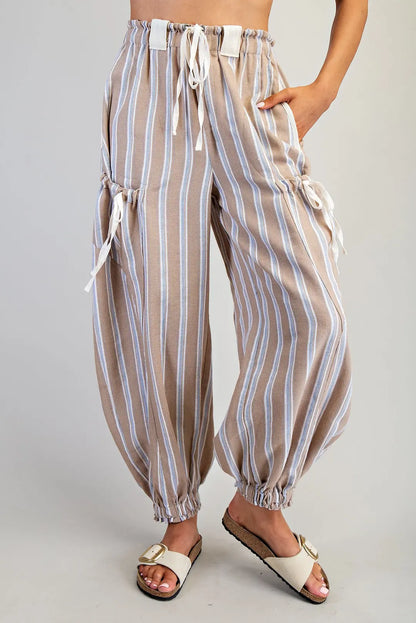 Soft Washed Striped Side Pocket Pants