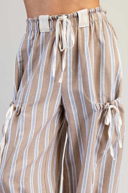 Soft Washed Striped Side Pocket Pants