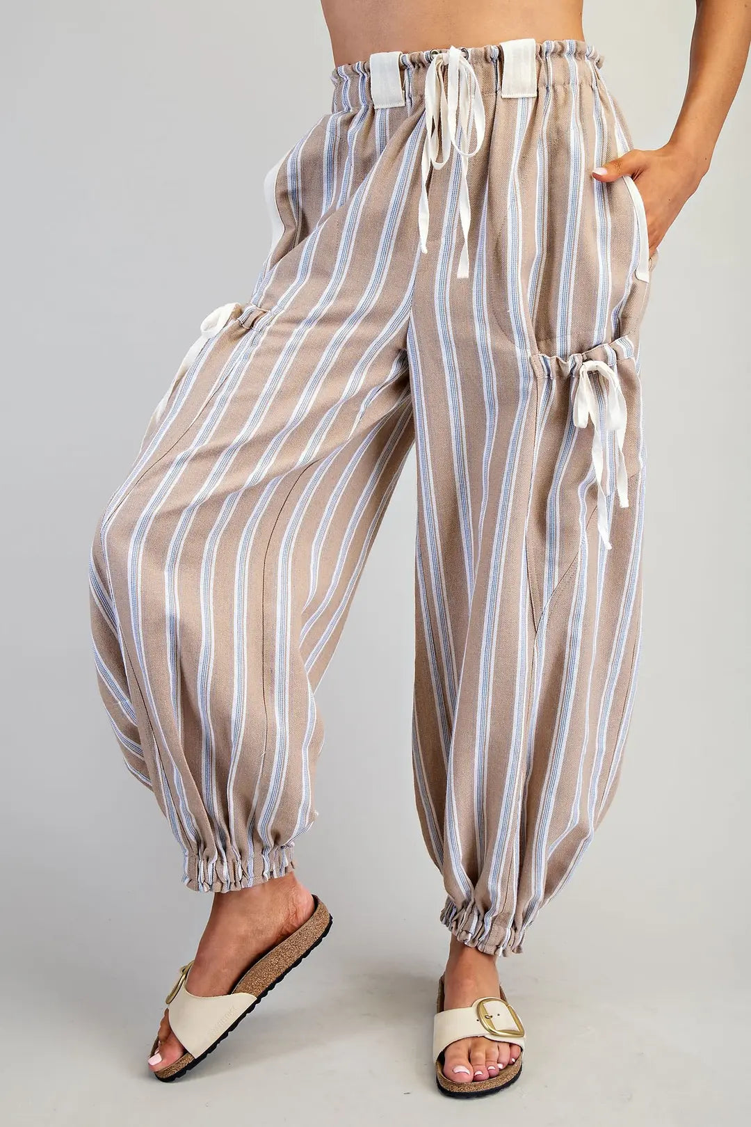 Soft Washed Striped Side Pocket Pants