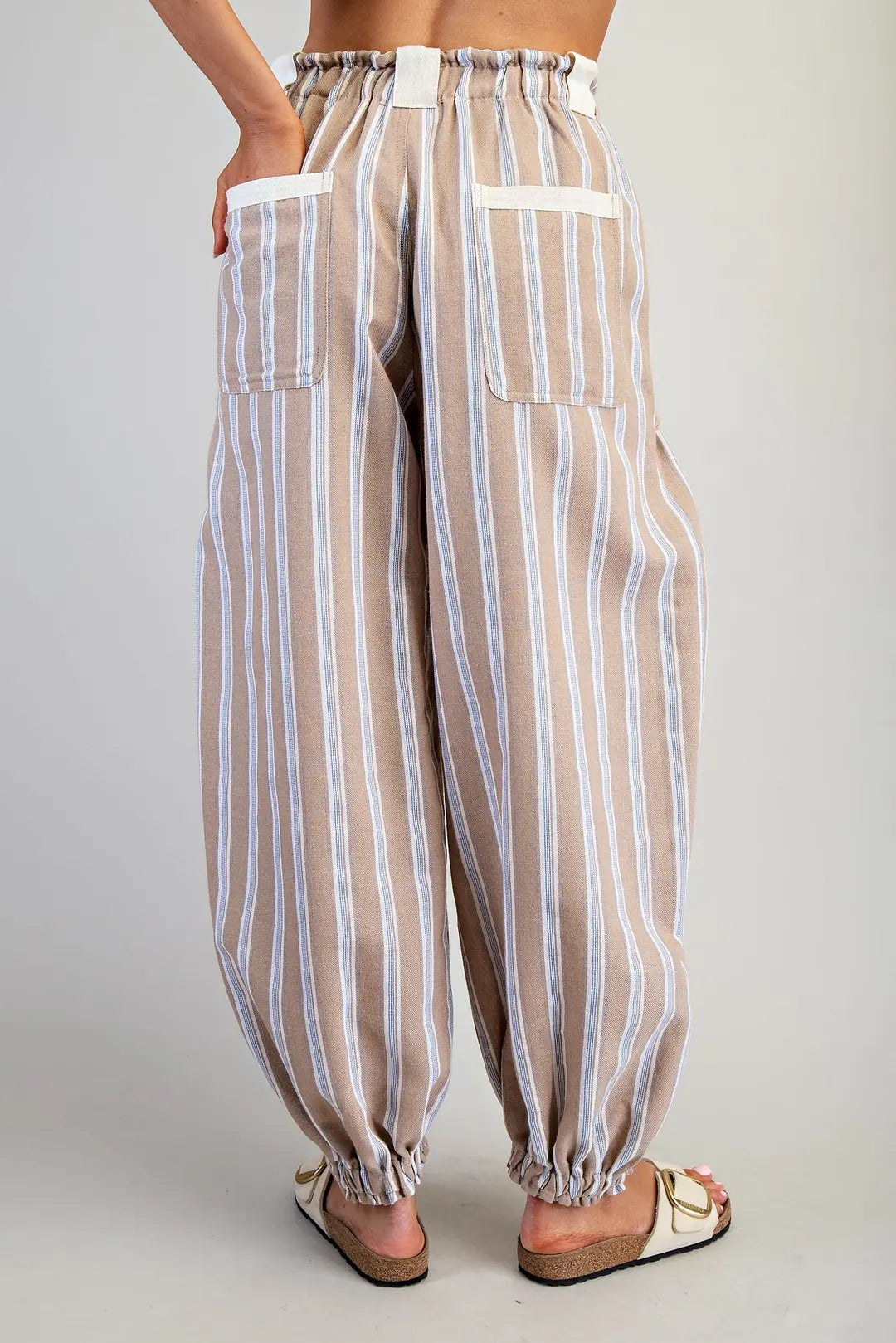 Soft Washed Striped Side Pocket Pants