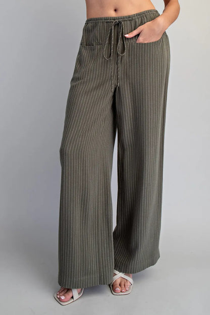 Striped Tie Front Pants